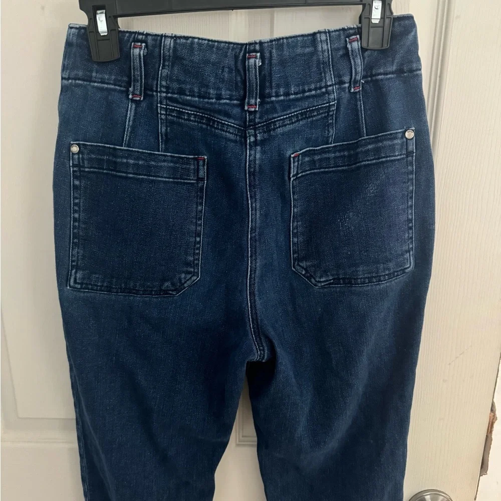 Maeve by Anthropologie Wide-Leg Cropped Denim Pants Size 30 Dark Wash - Picture 6 of 14